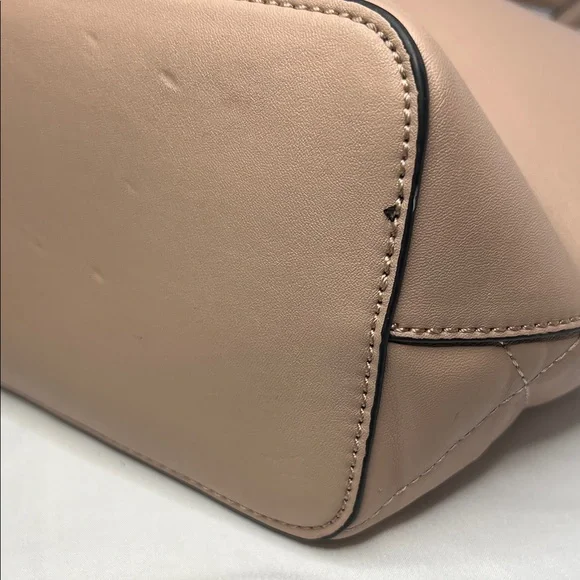 GUESS Quilted Taupe/Beige Leather-Look Tote - Picture 5 of 10